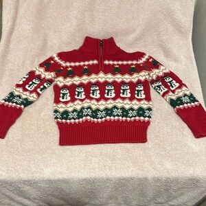 Children’s Place Snowman Pattern kids red Sweater